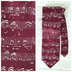 wedding tie note print tie burgundy tie musician gift music gift party tie silk tie  music tie music Necktie Mens tie Novelty note Necktie