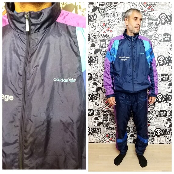 Adidas blue sport suit vintage blue track suit Men