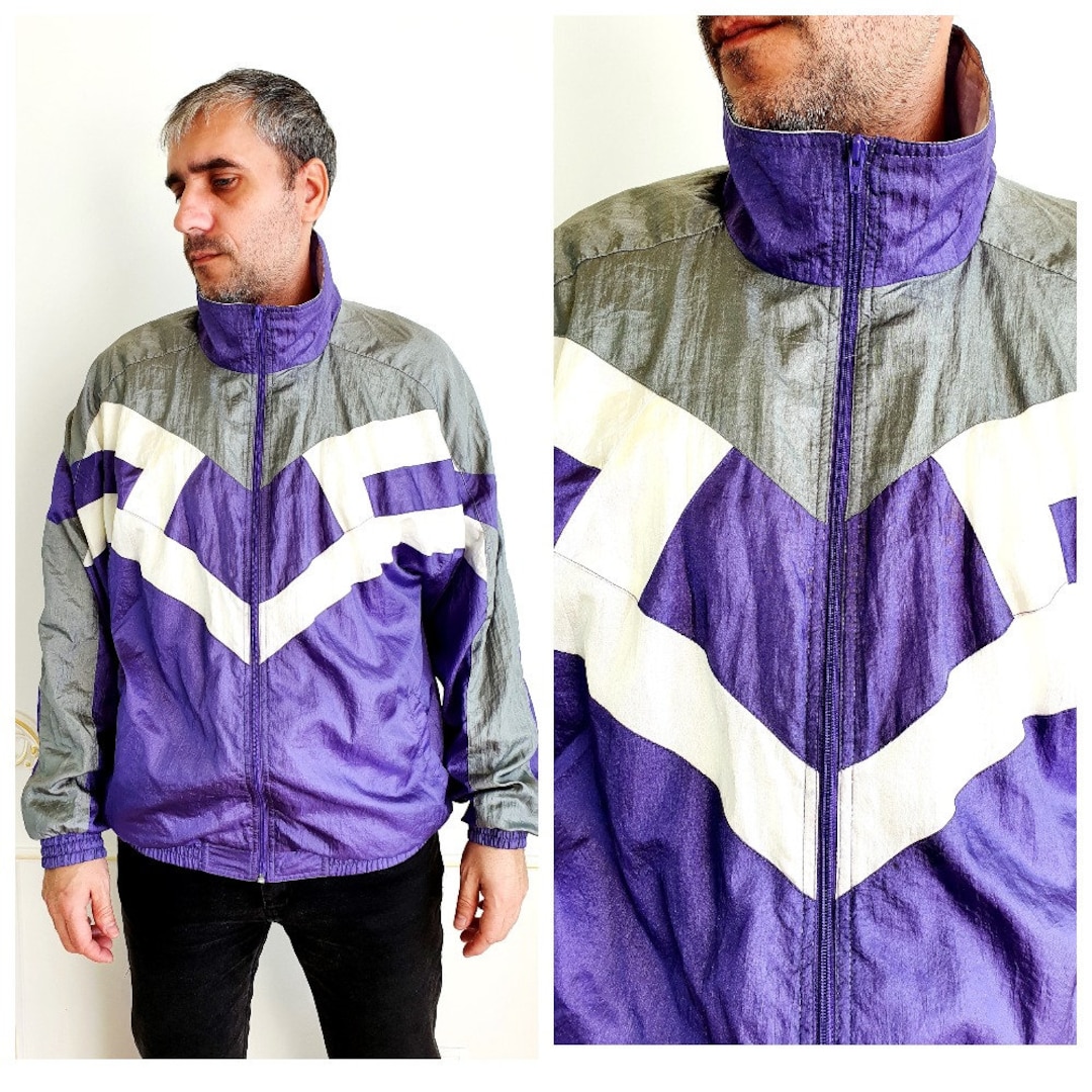 purple windbreaker Mens Sport Jacket Long Sleeve Jacket watercolor windbreaker travel jacket Men outdoor jacket oversize Spring Jacket XL