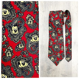 silk tie collectible tie Walt Disney print Disney tie  Disney Necktie Mickey Mouse print tie novelty tie  Unlimited Necktie Statement Tie