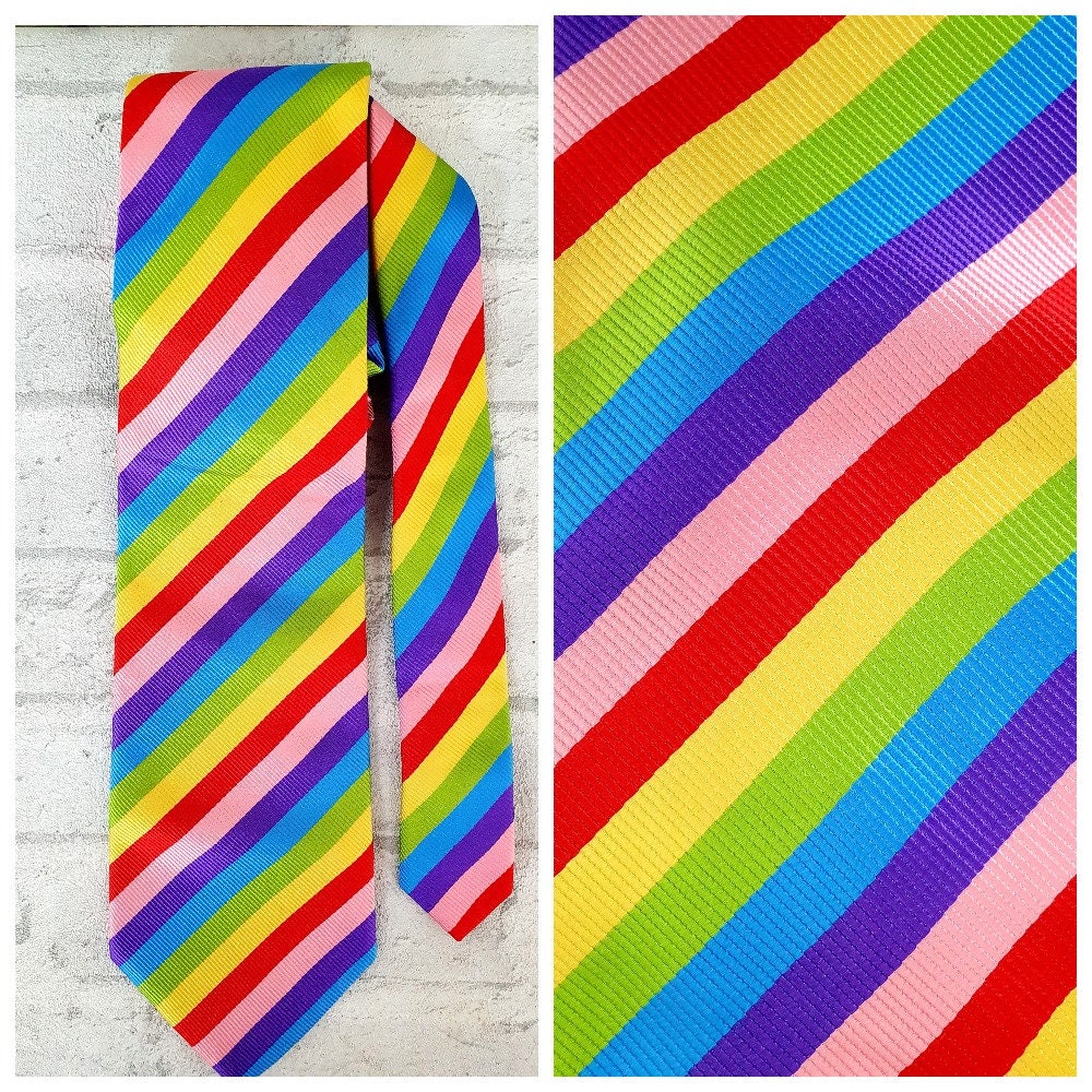 Rainbow tie gays gift mens accessories Statement Tie   striped tie gays tie casino tie dapper tie mens tie Rainbow Necktie Watercolor tie