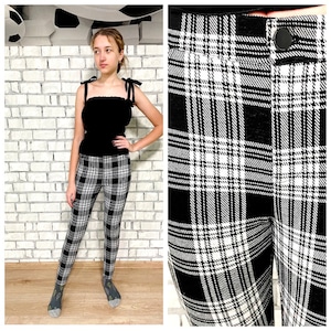skinny Plaid Pants  yoga pants womens Pants Retro Pants Checkered Pants Tartan Pants Golf Pants S Boho Pants Leggings