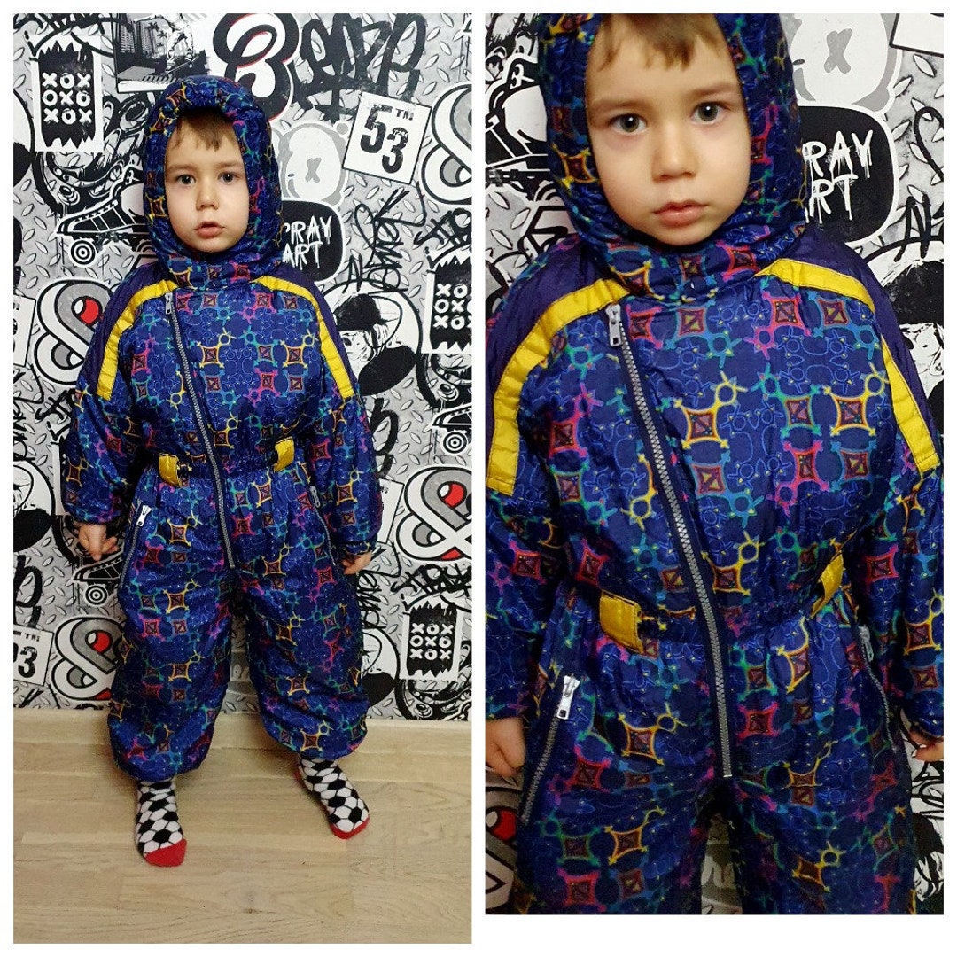 直送商品 Kids Suit Ski Multicolor Suit Ski 80s 2T Ski Mountain Suit その他