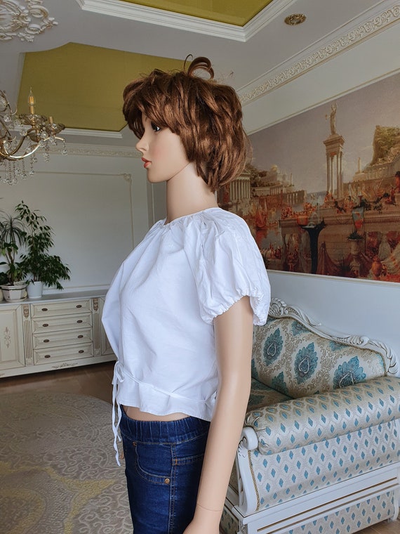 20s womens WHITE Blouse womens blouse Victorian C… - image 4