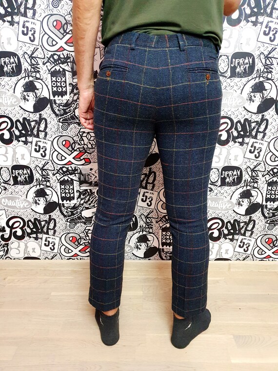 Mens Wool Pants Retro Pants Mens Pants Checkered … - image 6