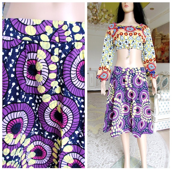 african skirt PURPLE cotton skirt African Clothing