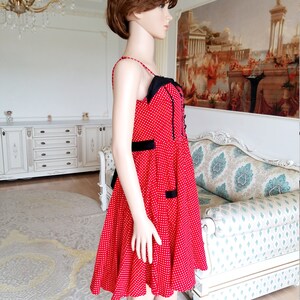 Full Dress Pin Up Dress Rockabilly Dress Red Polka Dot Dress Retro Full Dress Pin Up Dress Rockabilly Dress Red Polka Dot Dress Retro