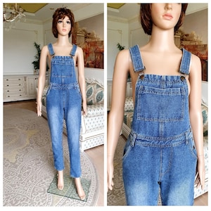 Denim jumpsuit jean jumpsuit Denim Overall vintage overall pants jean overalls Retro overalls Bib Overall S grunge overalls Bib Dungarees