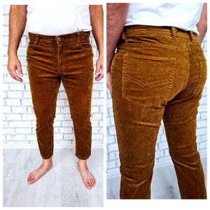 Pantalon homme marron Pantalon homme en velours côtelé L Pantalon décontracté Pantalon chino Pantalon rétro Pantalon de tous les jours Pantalon de golf Pantalon en velours côtelé Pantalon de travail