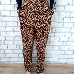 pleated  leopard print pants M leopard pants womens Pants womens denim Pants womens jeans Pants work Pants  boho Pants animal print  Pants
