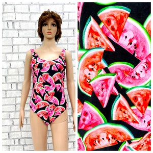 womens Swimwear L/XL Vintage  watermelon print swimsuits Vintage One Piece Bathing Suit boho swimsuits