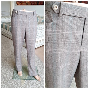 UNISEX wool Pants plaid Trousers L Mens Plaid Pants Retro Pants Mens Pants Checkered Pants Tartan Pants Golf Pants Disco Pants