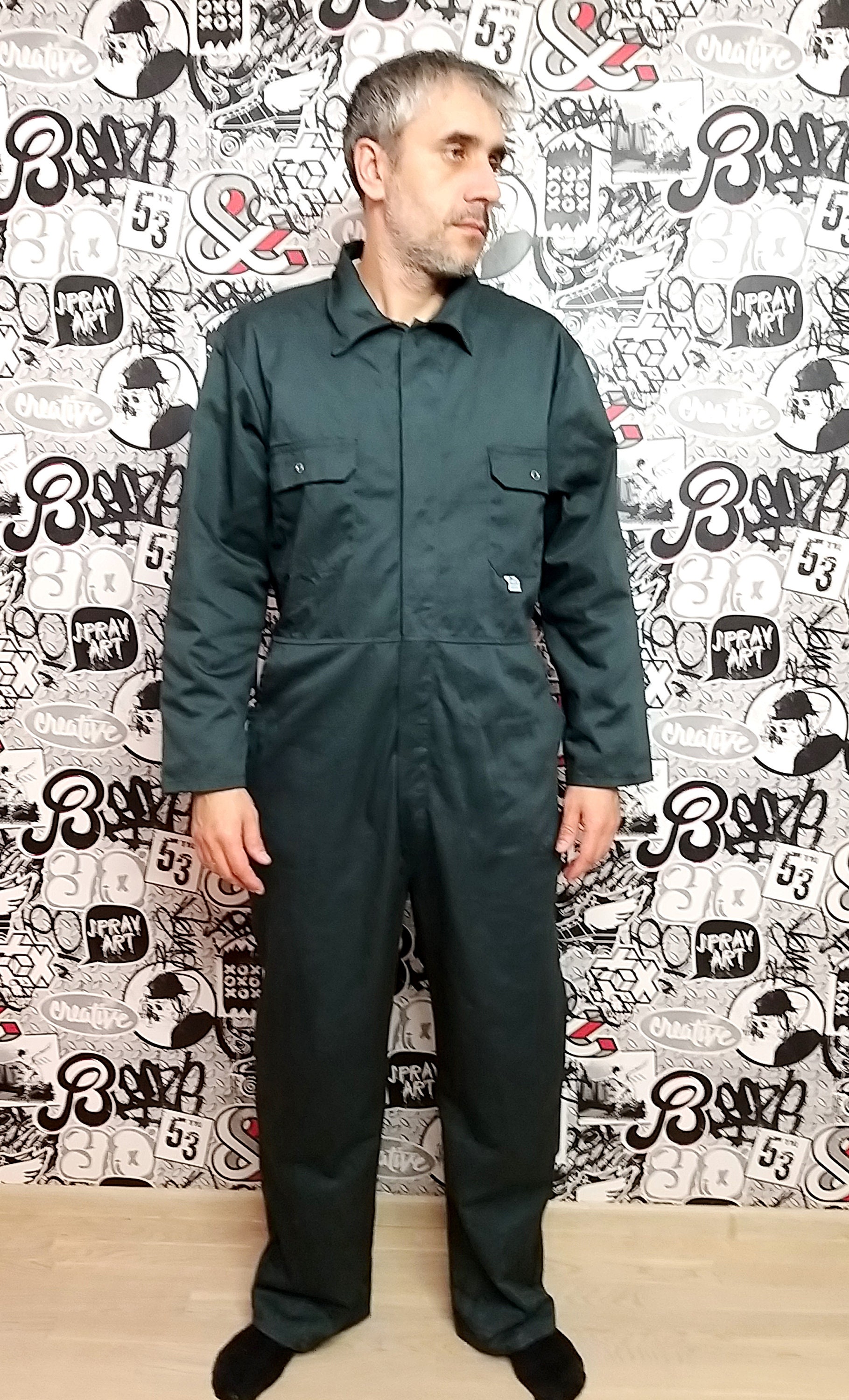 One Piece green Coveralls vintage green Jumpsuit mens Overalls Etsy
