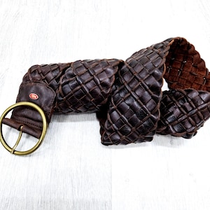 Brown leather belt XL Corset belt wide leather belt Woven Leather Belt leather accessorie cowgirl belt Waist belt boho wide belt