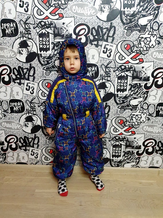 2T 80s ski suit Multicolor ski suit Kids Ski suit… - image 2