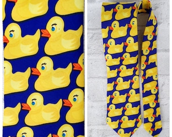 Rubber Duck print Tie duck Necktie  Mens tie groom tie groom girt bird print tie bird  Necktie groomsmen tie wedding tie navy blue tie