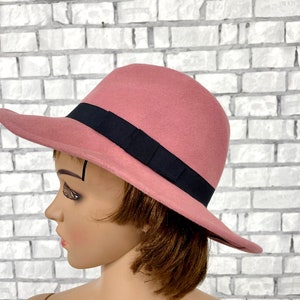 mothers day gift Fedora Hat women Felt Hat wool hat vintage formal hat  Classic Hat retro hat Pillbox Hat Brim Hat Alpine hat