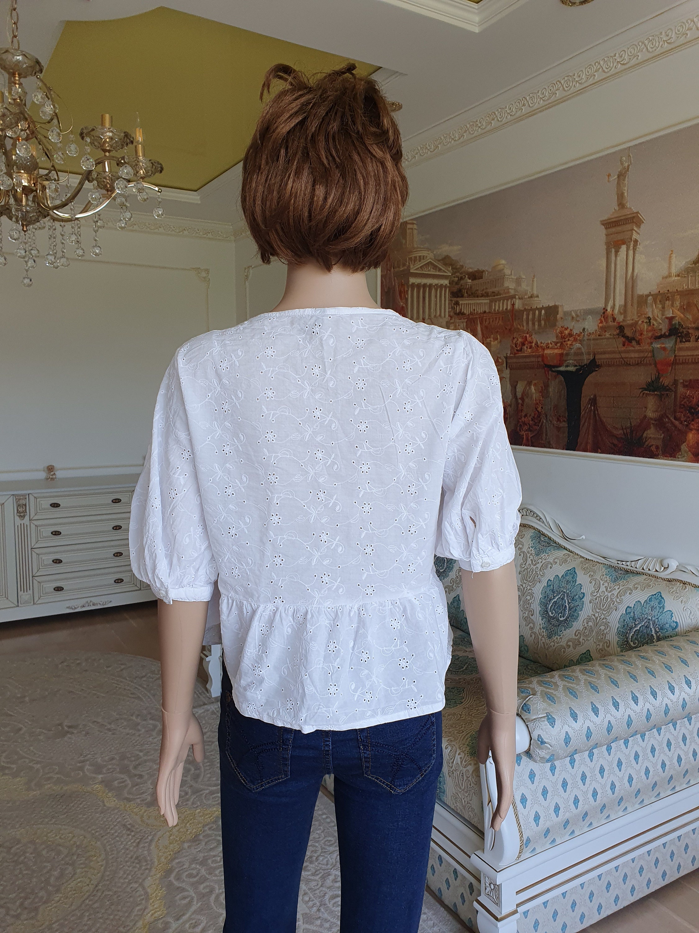 Trachtenbluse Damen Oktoberfest - Rotes Karomuster Mit Herzknöpfen - Tailliert & Bequem - Kurzarm