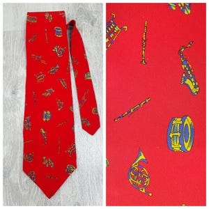 Italy saxophone print Necktie musician gift music gift party tie orchestra tie Novelty Necktie music tie music Necktie Mens tie musician tie