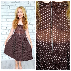 brown Folk Dress M floral Dirndl Dress  Oktoberfest Clothing bavarian dress German Dress Festival Dress oktoberfest dress Folklore Dress