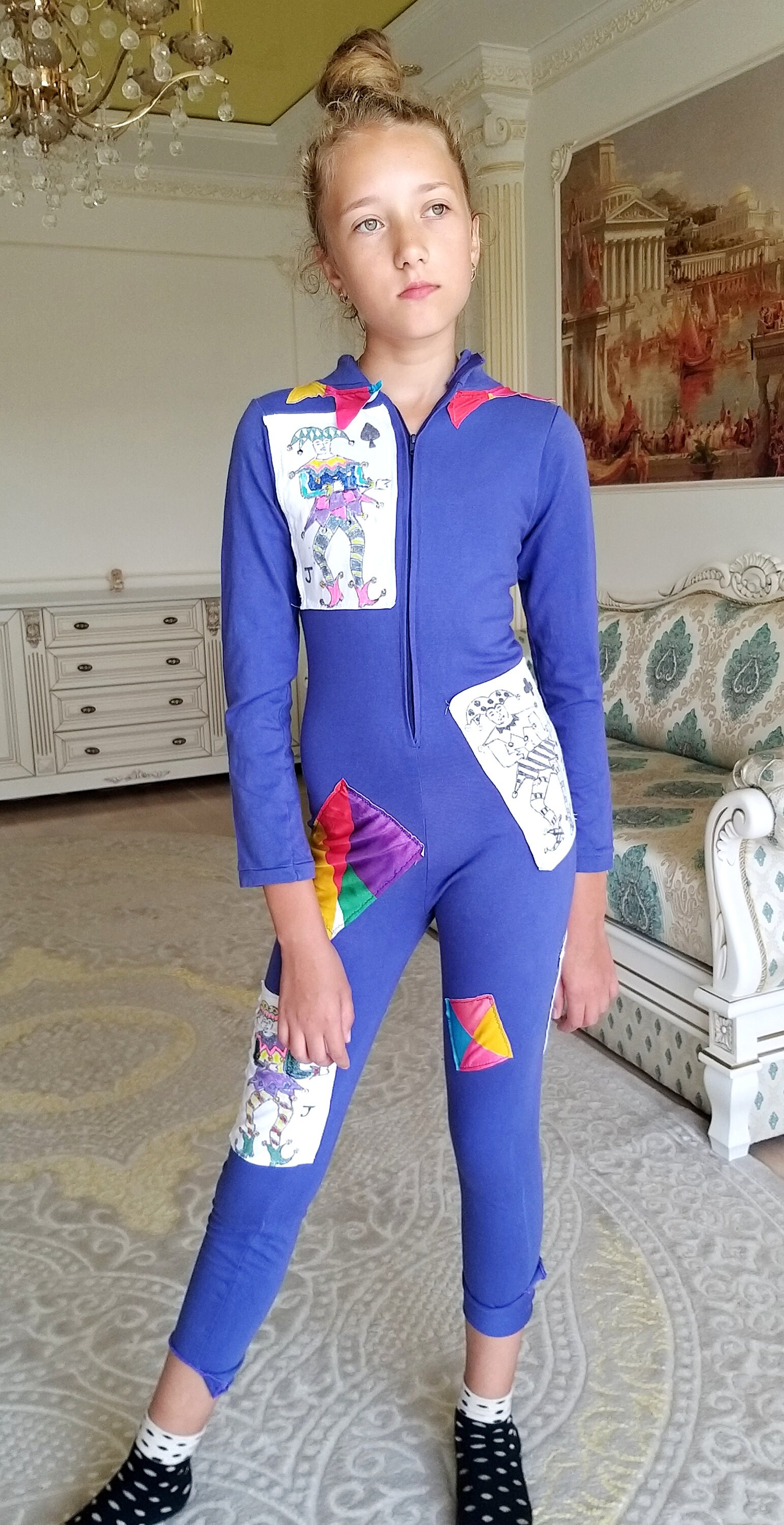 Kids Costume 8 Girls Costume Jester Costume Kids Halloween Etsy