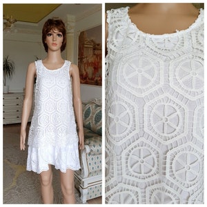 white dress womens dress white mini dress white sundress boho dress wedding dress Bridal dress summer dress eyelet dress beach dress S