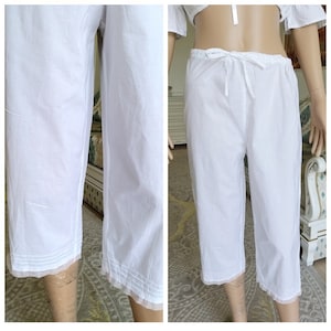 White Cotton Bloomers womens bloomers M Victorian  Antique bloomers Edwardian bloomers pantaloons lolita style Renaissance pettipants