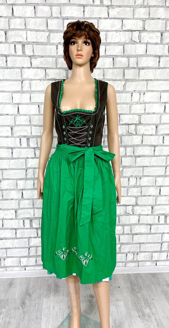 Green Gingham Dirndl Dress M Oktoberfest Clothing… - image 5