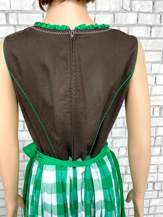 Green Gingham Dirndl Dress M Oktoberfest Clothing… - image 7