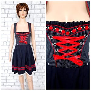 Black polka dot Dirndl Dress S Oktoberfest Clothing bavarian dress German Dress Festival Dress Folk Dress oktoberfest  trachten dres