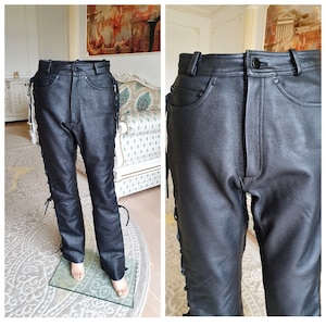 Men&#39;s Leather pants S Leather Clothing Western Retro Pants Western Pants Men&#39;s pants black Leather Pants Cowboy pants Cowboy Trousers