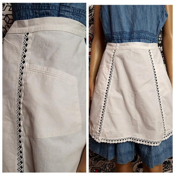 cotton apron White apron Half Apron french farmhou