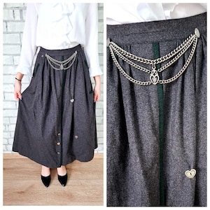 Gray wool skirt M  Octoberfest Clothing german trachten dirndl skirt german skirt bavarian skirt festival skirt Octoberfest skirt folk skirt