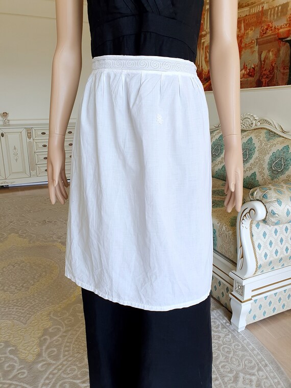 Half Apron french farmhouse White Pinafore White … - image 3