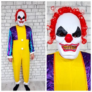 Unisex clown Costume L/XL ADULT clown cosplay halloween clown jumpsuit  party clown Clothing halloween Clothing halloween costume