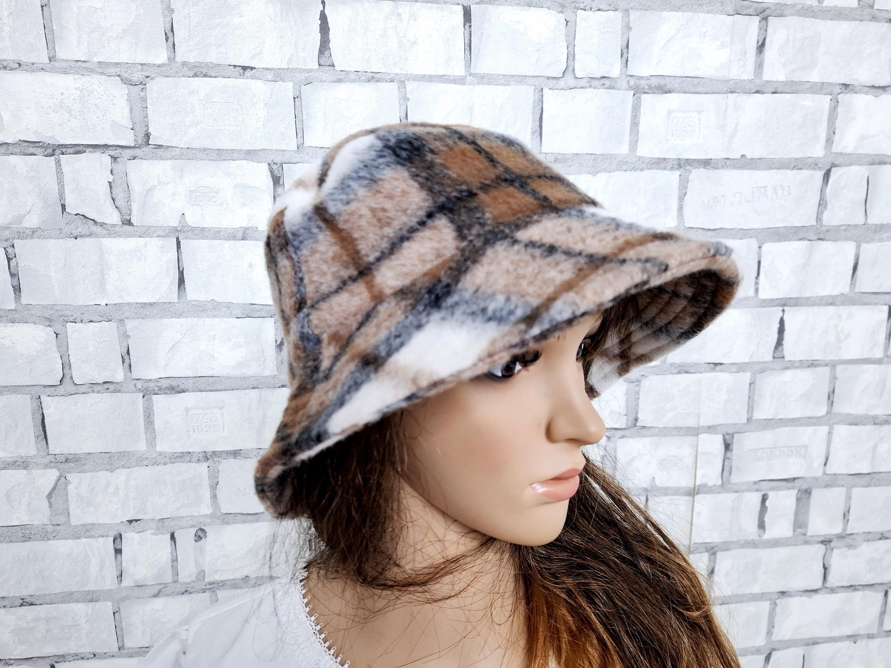 Tartan Traditions Plaid Bucket Hat Black White Flower Detail Women S/M NWT Tartan Traditions Plaid Bucket Hat Black White Flower Detail  main image 4