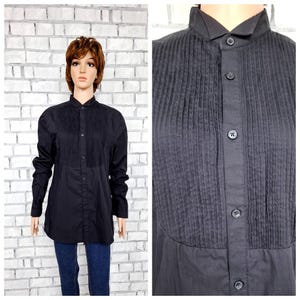 Cothic clothing womens blouse M black minimalist Blouse black Blouse Cothic Blouse Vintage steampunk blouse goth blouse formal blouse