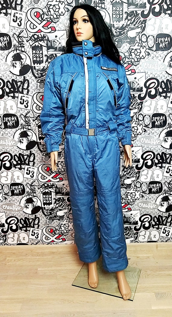 junior ski suit Overall blue ski suit 14 Kid girl… - image 3