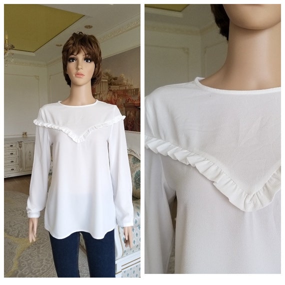 Blusa campesina blanca manga larga hotsell
