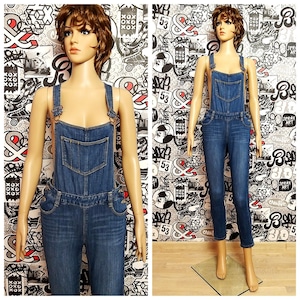 Denim Overall Denim jumpsuit jean jumpsuit vintage overall pants jean overalls Retro overalls Bib Overall S grunge overalls Bib Dungarees