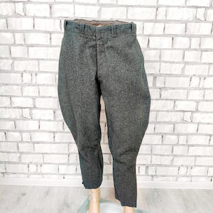 swiss military pants M Galife Mens wool Pants Mens Army pants Retro Pants Gray wool Pants military pants Army Gray Trousers  Uniform