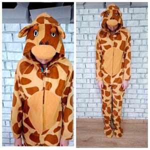 giraffe Kigurumi S ADULT Cosplay giraffe costume halloween costume giraffe pajamas Sleepwear Jumpsuit Romper animal onesie
