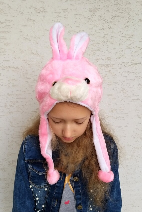 Pink Bunny Hat Winter Accessory 