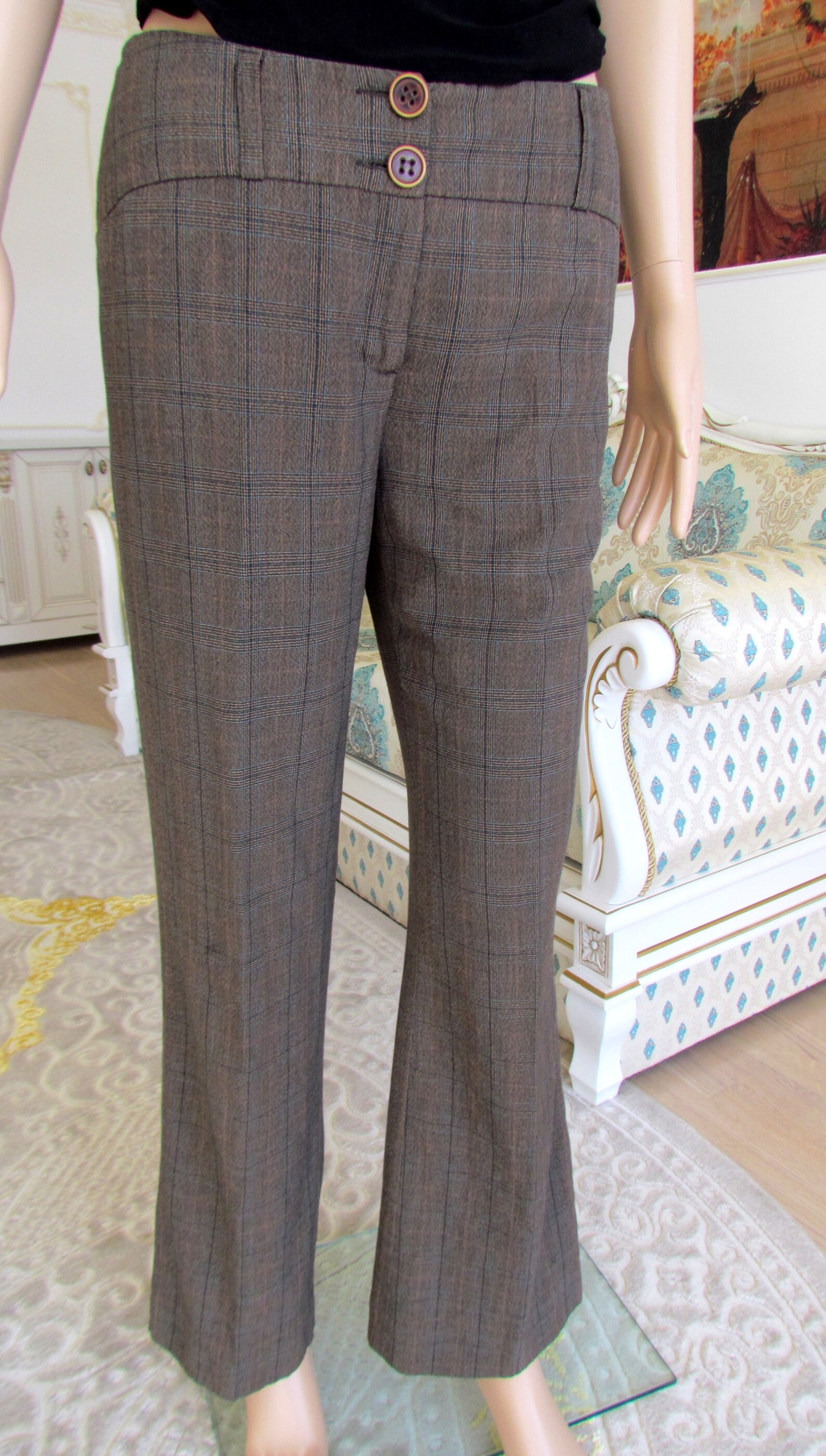 BROWN Plaid Pants Womens Plaid Pants Retro Pants Womens Pants - Etsy