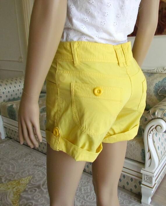 90's yellow shorts womens shorts Vintage Boot shor