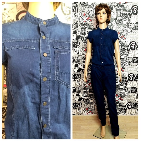 womens overall pants Denim Overall S vintage Denim jumpsuit Denim Pants jean overalls Retro overalls Denim Coverall  grunge jeans Coveralls