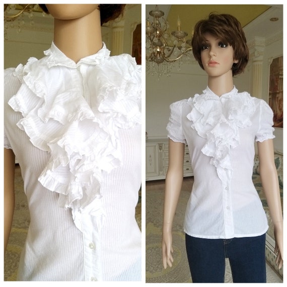 white blouse Victorian Clothing Victorian Blouse V
