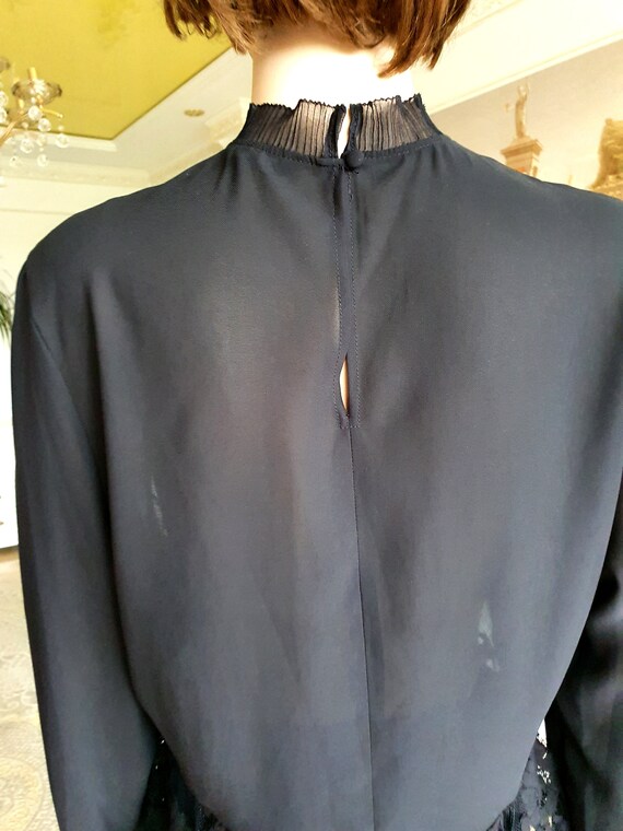 gothic shirt gothic Blouse  black lace blouse Vin… - image 5