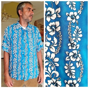 Herren Shirt Blau Shirt Boho Shirt Monstera Shirt Hawaii Hemd Etsy