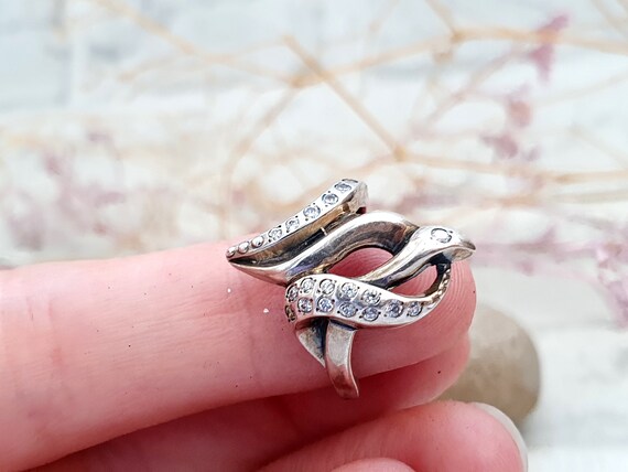 snake Jewelry Vintage Silver snake ring Statement… - image 5